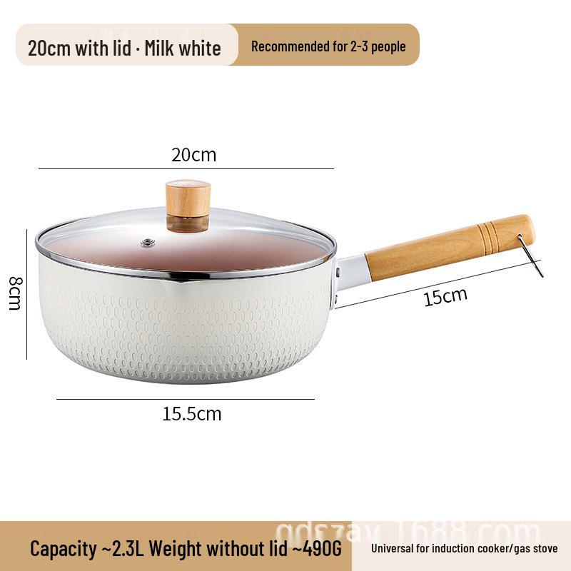 Maifan Stone Non-Stick Induction Cooker Pot for Instant Noodles, Baby Food, and Milk; Yukihira Pan, Food-Grade.