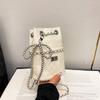 New niche design embroidery thread chain bucket bag trendy shoulder crossbody women's bag