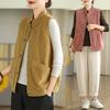 Retro-Cordweste aus superweichem Stoff für Damen, ideal für Frühling und Herbst. Stilvoll und lässig. Vielseitig ärmellose Samtjacke mit Pferdekragen.