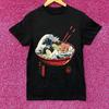 Threadless The Great Ramen Monster Wave of Kanagawa TShirt Small Unisex T-Shirt