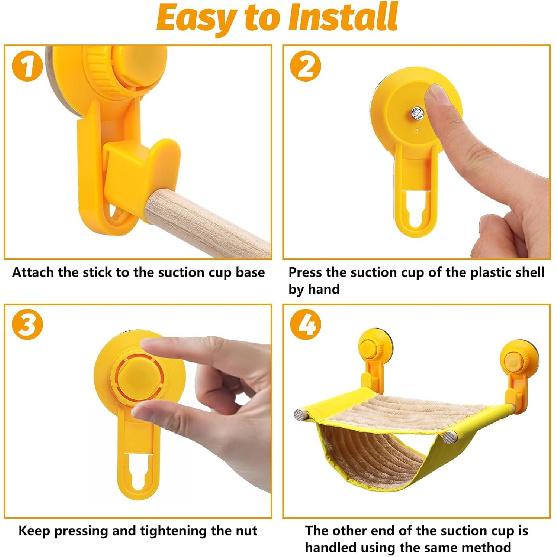 BNOSDM Bearded Dragon Windows Perch Reptile Hammock with Strong Suction Cups Soft Warm Lizards Bed Double Layered Cage Accessories for Chameleon,