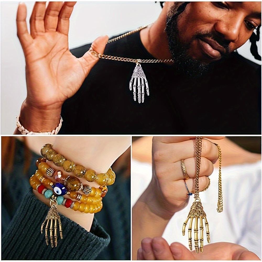 5/15pcs Random Mixed Color Rock Style Skeleton Hand Shape Creative Fashion Gothic DIY Bracelet Necklace Earrings Keychain Anklet Accessories