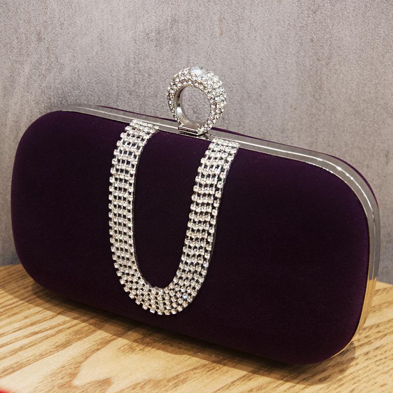 Rote Flanell Strass Tasche Samt Abendtaschen Crossbody Elegante Party Clutch Bling Schulter Damen Tasche Diamant Handtasche