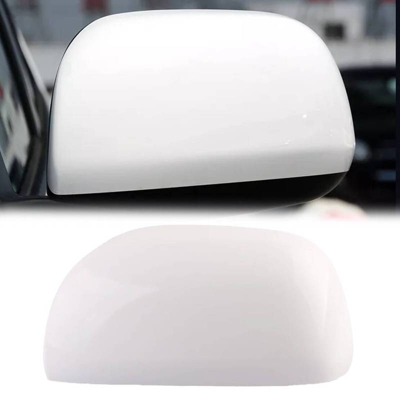 Cache-cadre de rétroviseur extérieur arrière gauche Capuchon d'aile latérale de porte Boîtier de garniture ABS Blanc compatible pour Toyota RAV4 2006 2007 2008 2009 2010-2012