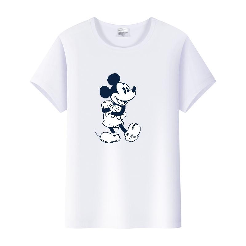 Vintage Unisex Cartoon Tshirt Mickey Mouse Tops Graphic Clothes Summer Blouses Short Sleeve T-shirt White Tees