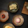 Handmade Ceramic Japanese Style High Foot Fruit Plate Chinese Snack Dish Small Tea Tray