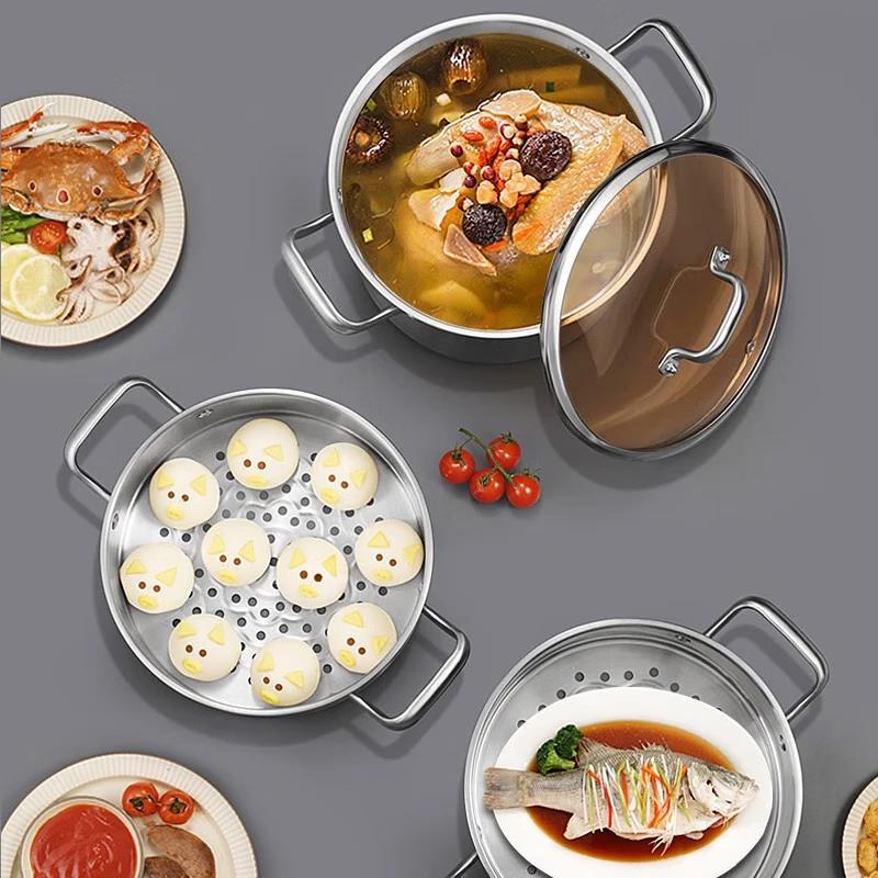 KOBACH 28cm 304 Stainless Steel 3-Layer Steamer
