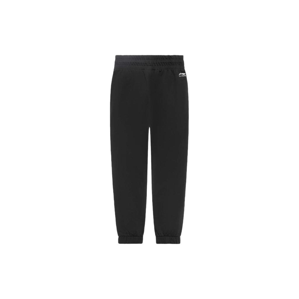 Li Ning Sports Lifestyle Series Logo Tapered Knit Joggers Women Joggers Black AKLS288-1