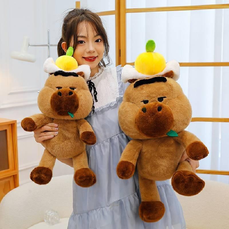 Adorable Capybara Plush Toy Creative Design Soft Pp Cotton Stuffed Animal For Kids