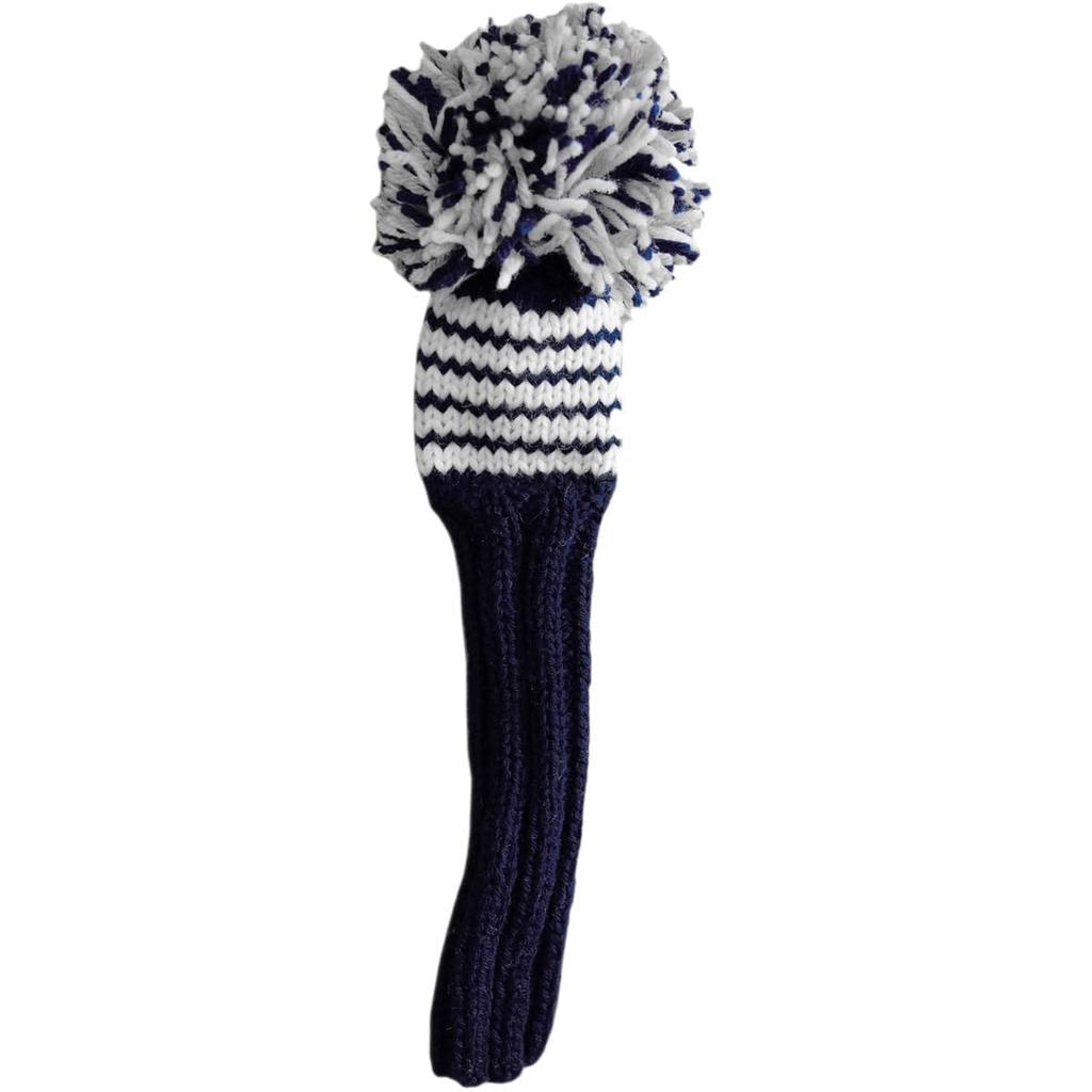 Jan Craig Handmade Headcover for Fairway Wood #5, Navy/White/Silver