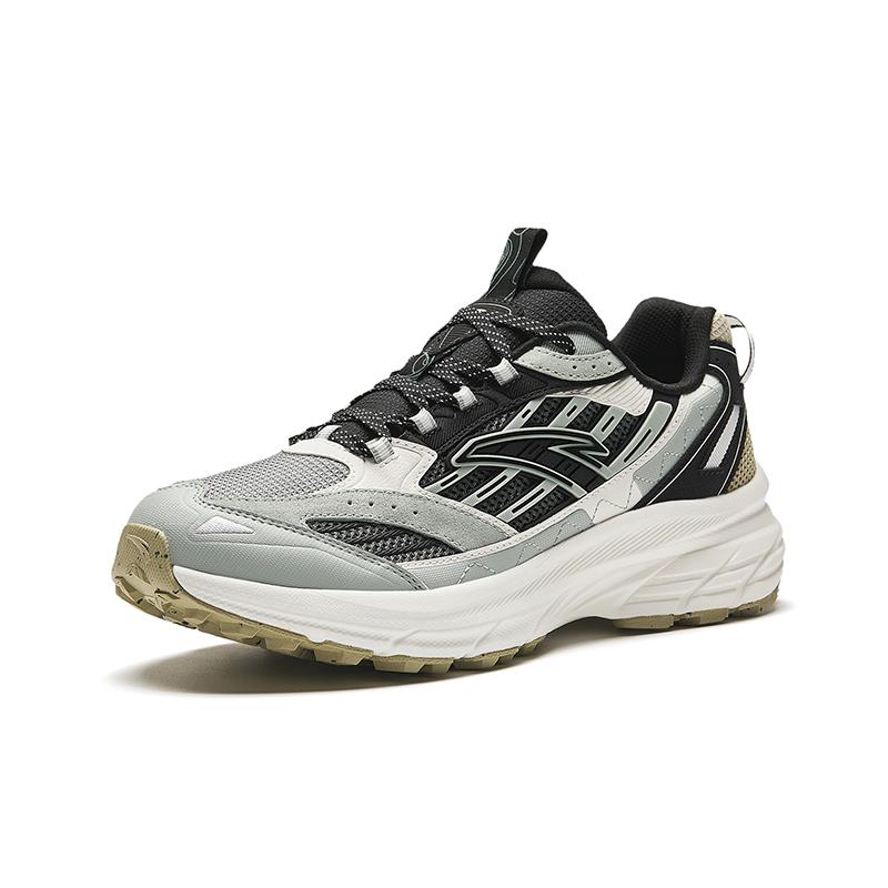 Anta AT957 Shock Absorbers Slip Resistant Abrasion Resistant Low Top EVA Casual Running Shoes Men's Gray Green Black Sneakers 912415596-3