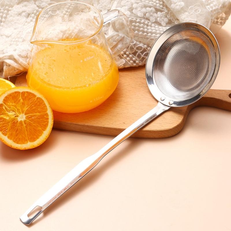 304 Stainless Steel Fine Mesh Strainer Flour Sieve Spoon Colander with Ergonomic Handle for Poached Eggs and Noodles