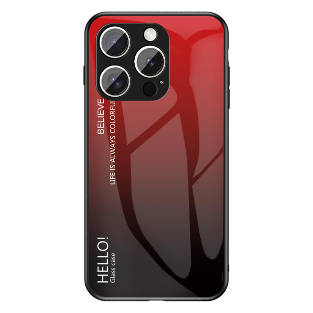 For iPhone 16 Pro Max Case Anti-Scratch Tempered Glass+PC+TPU Phone Cover