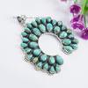 Genuine Turquoise Cluster Pendant-925 Sterling Silver Pendant-Kingman Turquoise Multi Stone Pendant-Gemstone Pendant-Wedding Pendant