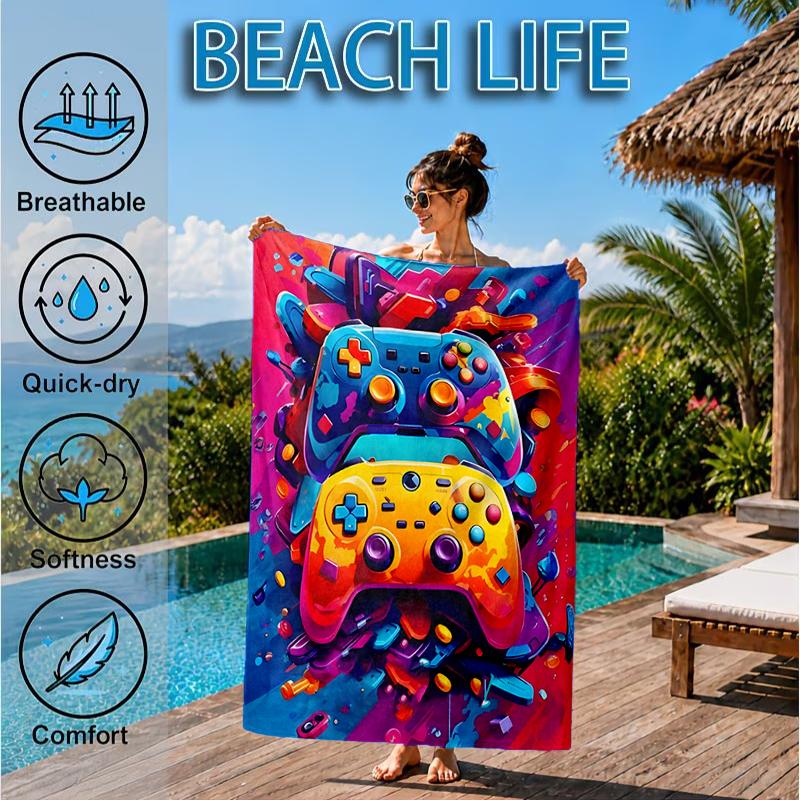 Electric Gaming control Beach Towel, Microfiber Beach Towel, Perfect For Pool, Beach, Travel, Home Decor Beach Party Fan gifts