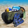 Adjust Shoulder Strap Mesh Dive Bag Foldable Oversized Beach Gym Bag Mesh Travel Duffle  Fins