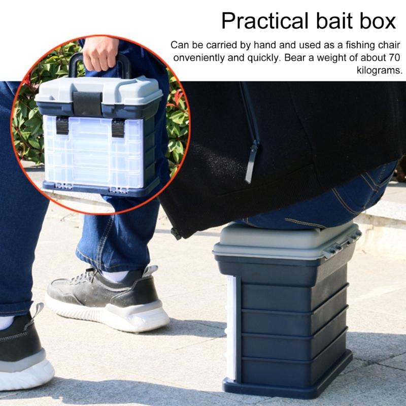 Tackle Tool Organizers Case for Fishing Accessory, Fishing Tackle Storage Box with Handle, 4 Layer Fishing Tackle Box