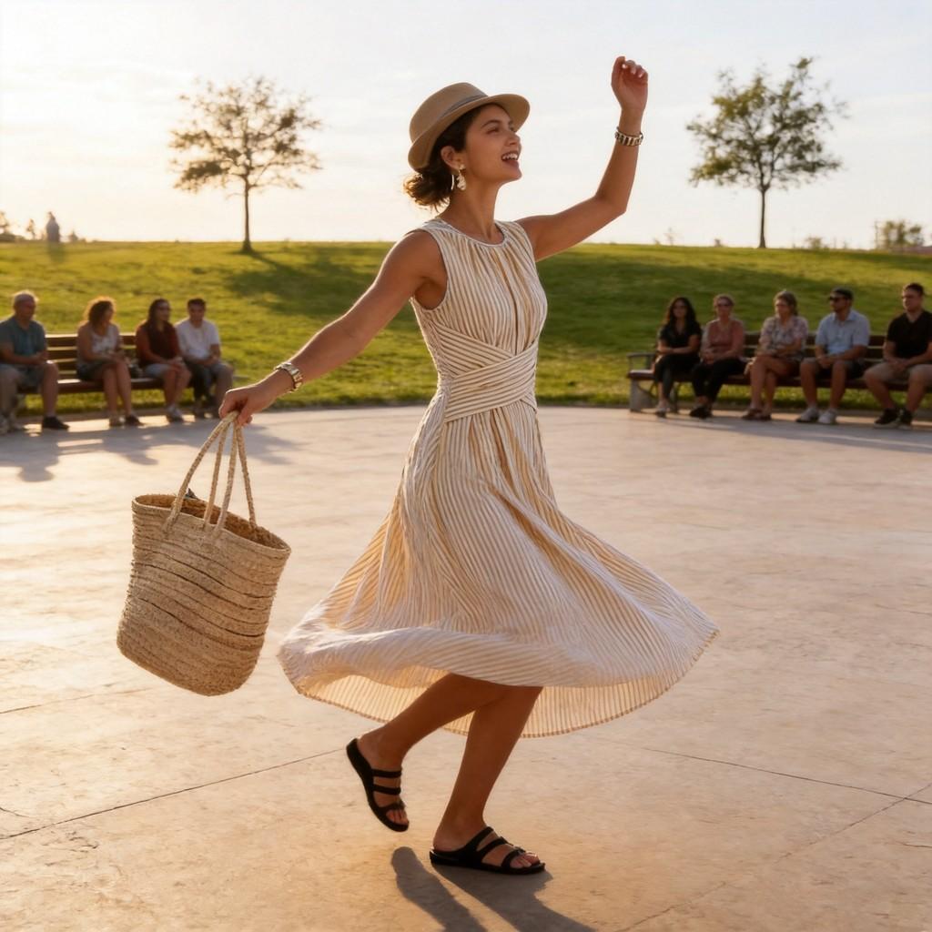Ärmelloses Kleid mit geometrischem Muster für den Sommerurlaub und Freizeitkleidung