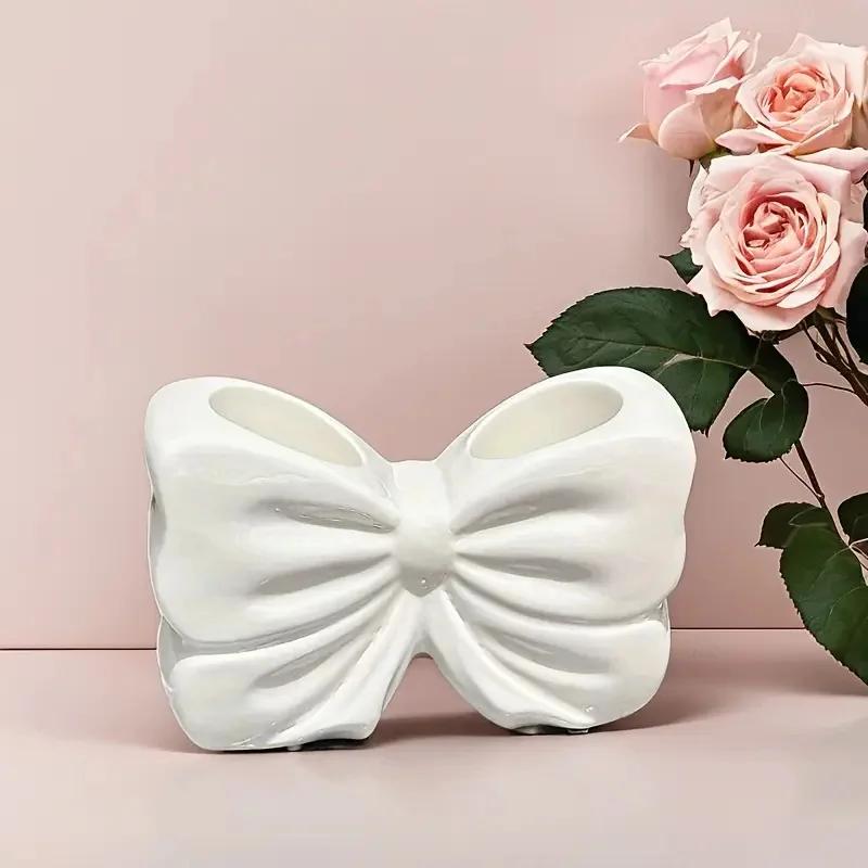 1 Stück Ins Stil Doppel-Schlitz Schleife Zahnbürstenhalter, Kreativer Badezimmer-Waschtisch-Organizer für elektrische Zahnbürste & Zahnpasta