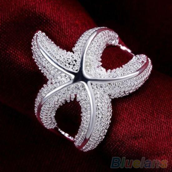Kvinner Party smykker Gave Rhinestone Starfish Band Ring