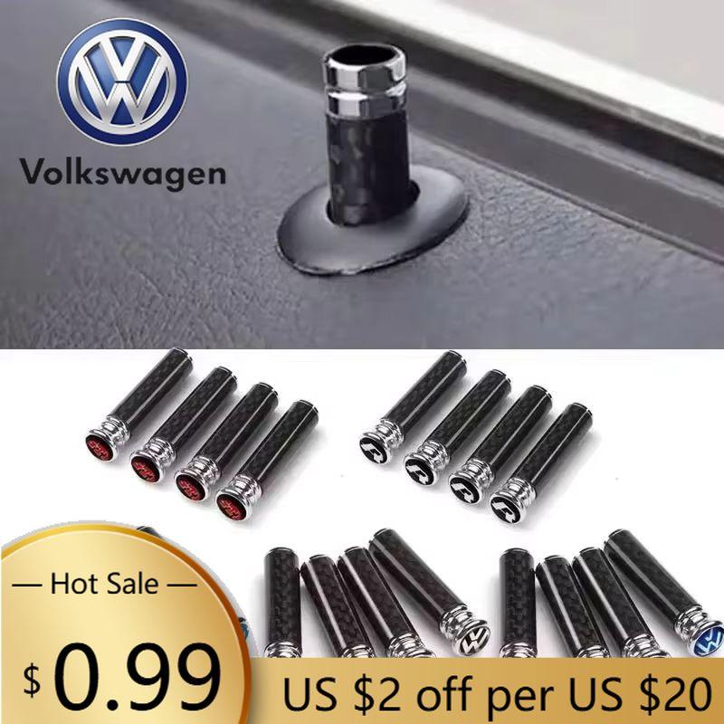 Für VOLKSWAGEN VW 4 Stück Kohlefaser Auto Türschloss-Pins Bolzenabdeckung Für Volkswagen Passat Santana Tiguan Golf Bora Jetta Käfer Sc