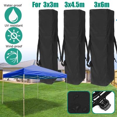 Black Oxford Cloth Awning Tent Storage Bag, 420D, 10,000mm Water Resistant, Drawstring, Bottom Opening