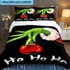 Grin-ch's Festive Adventure 3pcs Bedding Set,Including 1pc Duvet Cover And 2pcs Pillowcases Perfect Gift for Christmas,Ideal for Bedroom, Dormitory