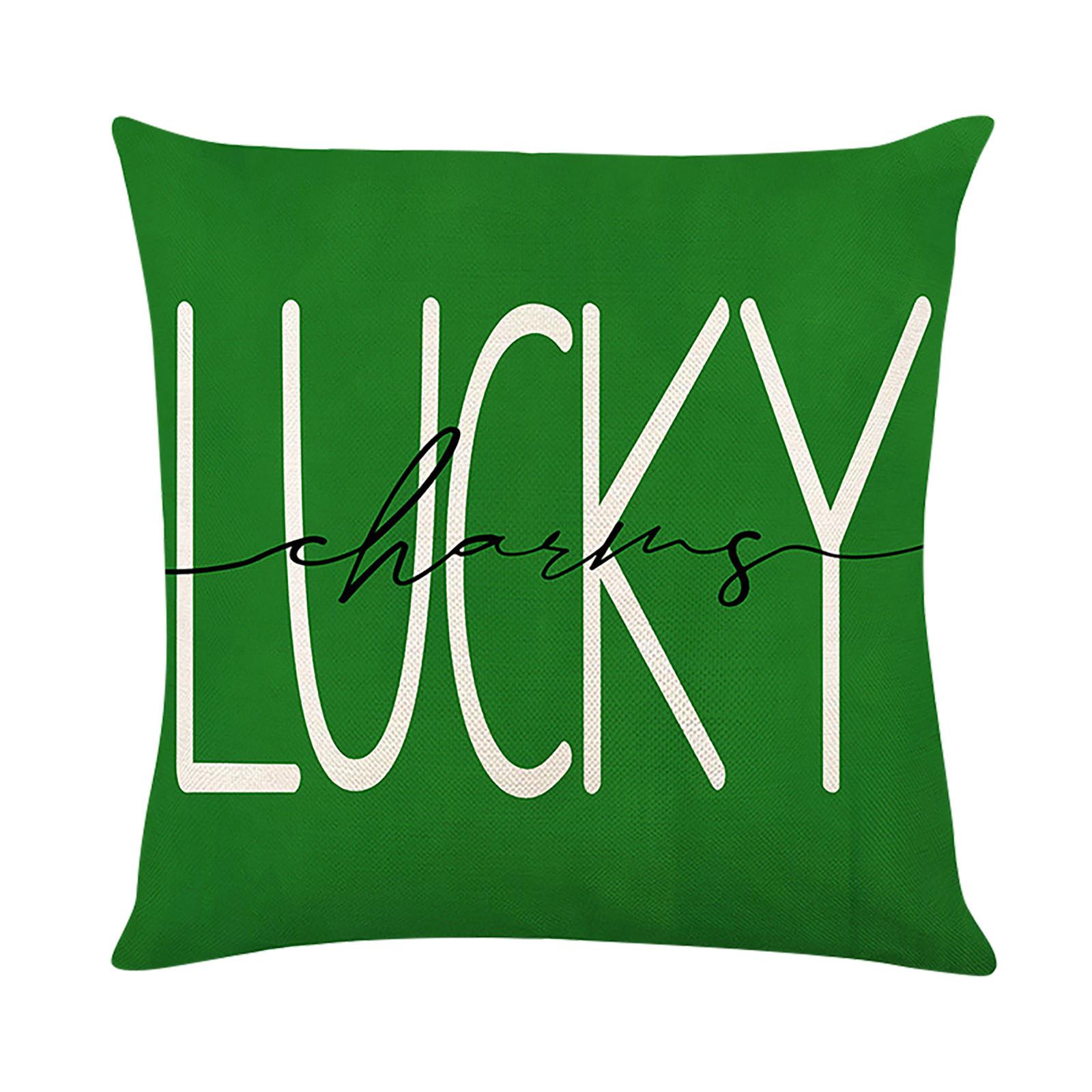 

улица. Наволочка на день Святого Патрика, льняной принт с четырьмя листьями травы Amazon, наволочка для домашнего дивана One Size