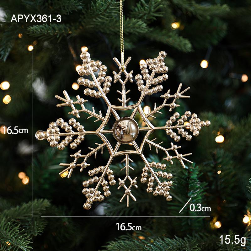 Cross-border Electroplated Christmas Tree Ornaments: Golden Snowflake & Reindeer Pendants