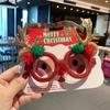 Handmade Christmas Glasses Frame Cartoon Elk Antlers Glasses Frame  New Year Dress Up