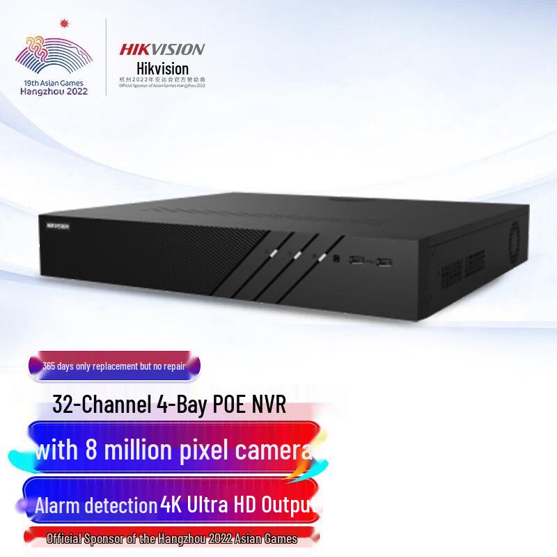 

HIKVISION 32-Channel 4K PoE Network Video Recorder (NVR)