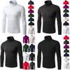 Classic Mens Slim Fit High Neck Knitted Sweater Comfortable Turtleneck Jumper