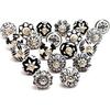 Ceramic Knobs Assorted Pottery Drawer,Door Knobs and Pulls Handle for Kitchen Cabinets Home Interior Decor Knobs (Black and White, Pack of 15)