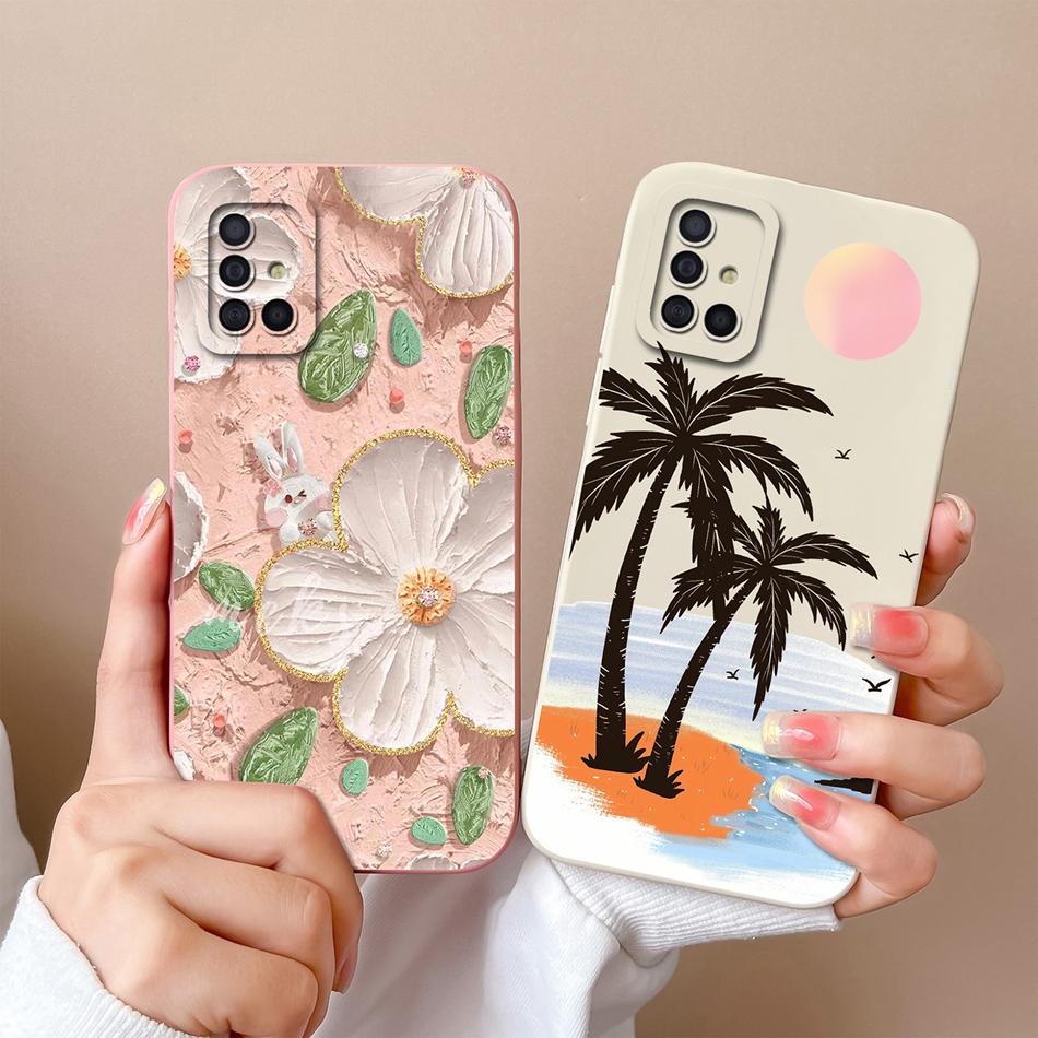 For Samsung Galaxy A51 A71 A31 Phone Case Cartoon Full Protection Cases For Samsung A 51 71 31 Soft Liqiud Silicone Back Cover