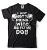Wein T-Shirt Entspannung Wein T-Shirt Hund streicheln Shirt Weihnachtsgeschenk Tee