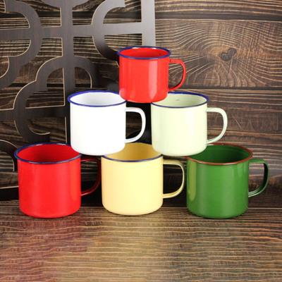 Tazza da caffè in ceramica fatta a mano Tazza da tè con manico Retro colore solido