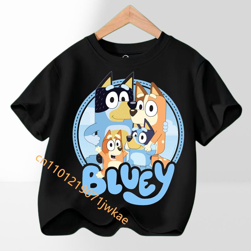 Boys Girl Short Sleeve Tee Cute Outfits Gift T-Shirt Multi-color Bluey Kids Tees Clothes T Shirts Children Cartoons Casual Tops