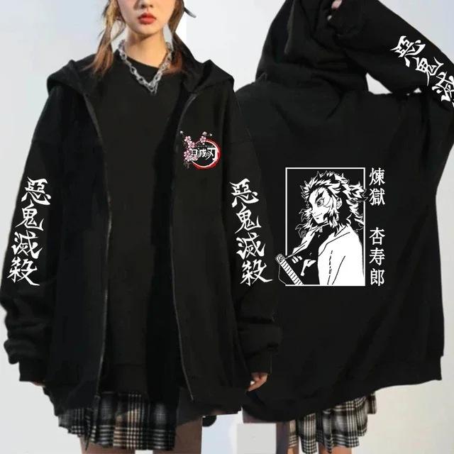Anime Kochou Shinobu Zipper Hoodie Manga Winter Autumn