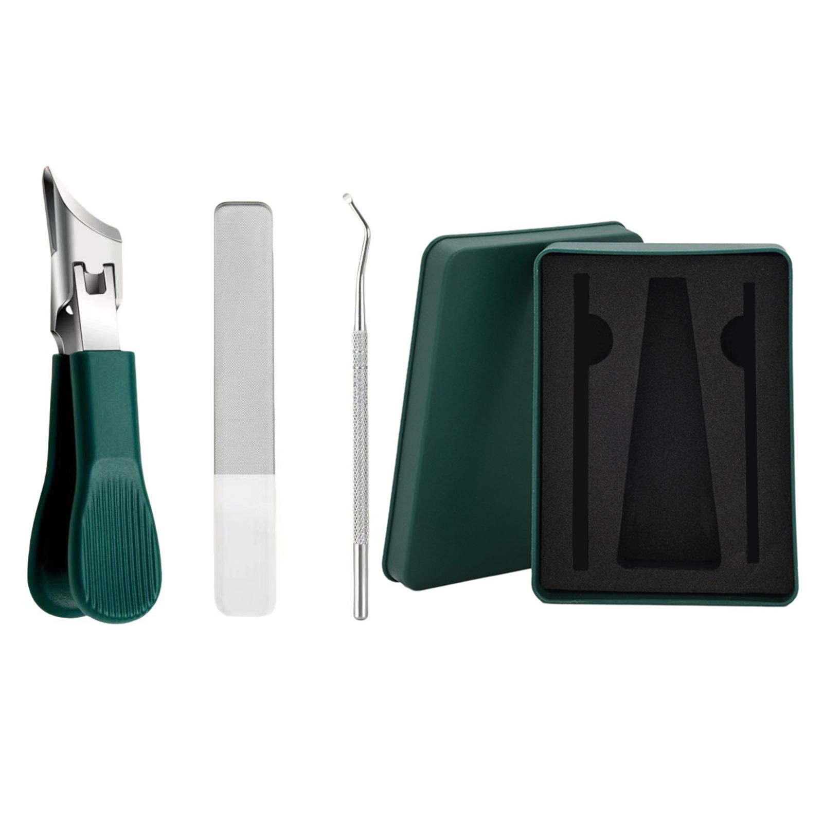 

Набор из 3 кусачек для ногтей с широким лезвием и углом, с защитой от разбрызгивания, эргономичной ручкой, подходит для толстых ногтей на ногах, для мужчин и женщин A