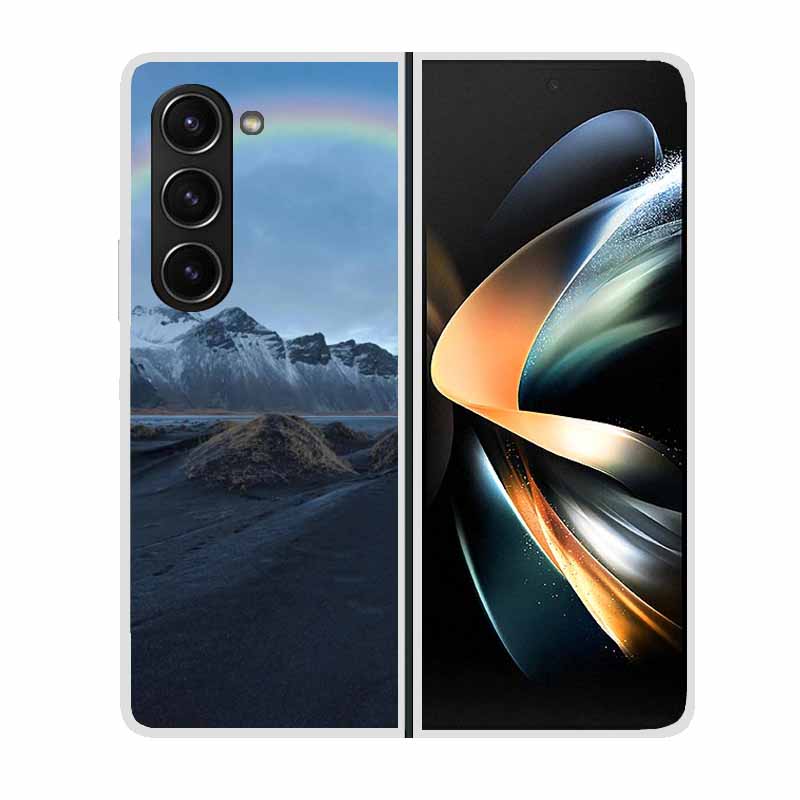 For Samsung Galaxy Z Fold 5 ZFold5 Cases Marble Transparent Shockproof Protection Hard Back Cover For Samsung Z Fold 5 5G Cases