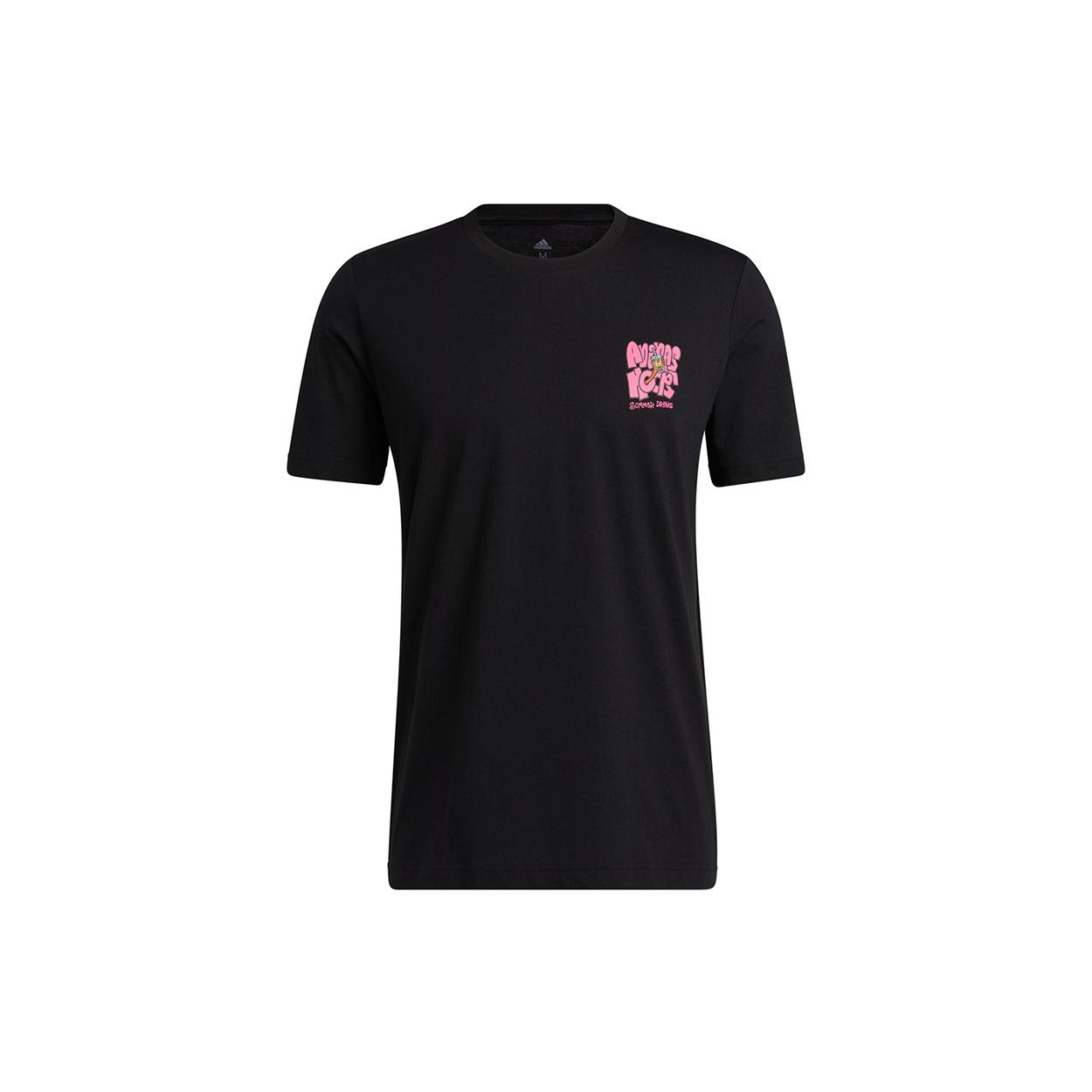 adidas Lil Stripe Boba Funny Printing Logo Basketball Sports Short Sleeve Black Men s HB5486 L