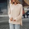 Women's Fashion Solid Color Hooded Long Sleeved Pullover Sweatshirt Hooded Sweatshirt Top