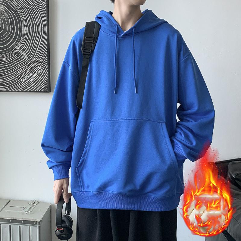 Sweat à capuche décontracté et confortable pour homme, haut ample, couleur unie, pour le sport et le printemps-automne