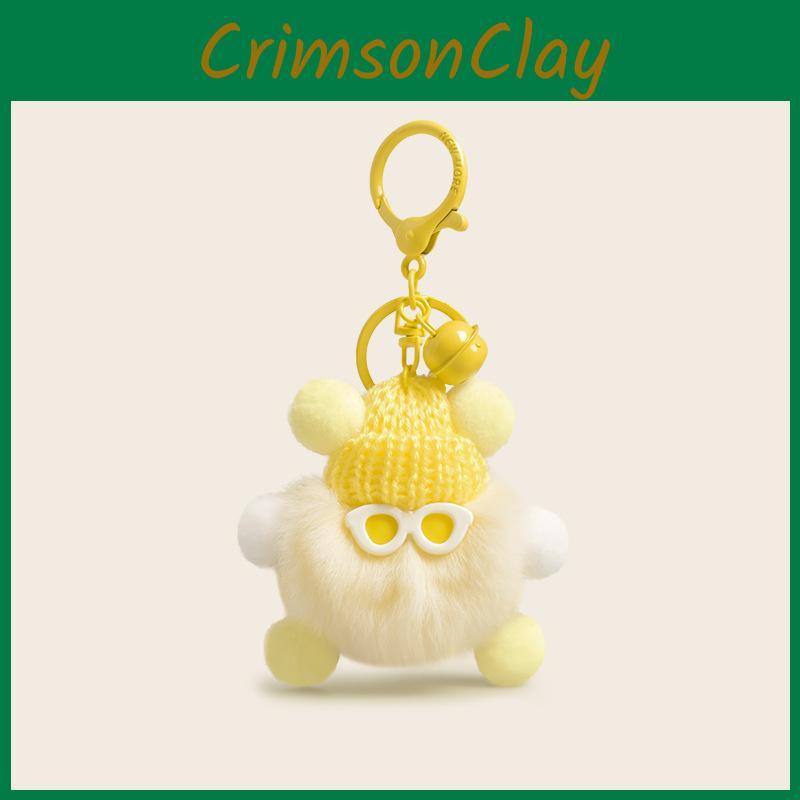 Fluffy Soft And Cartoon Rabbit Fur Keychain With Colorful Adorable Designs