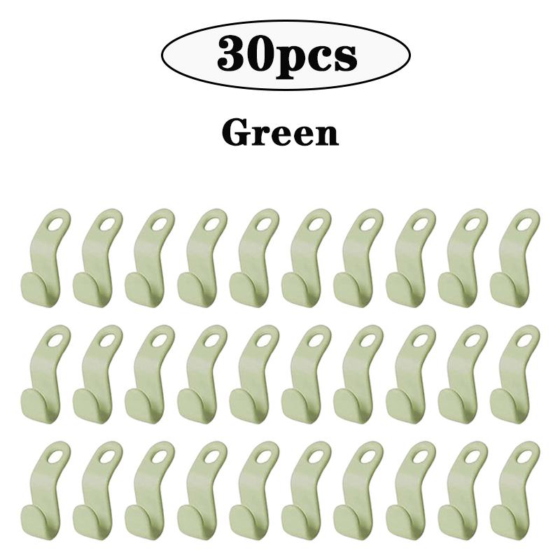 30/60pcs Clothes Hangers Connector Hooks Cascading Hooks Bedroom Closets Space Saving Connection Hooks Clothes Organizer Hangers