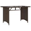 Garden Table with Glass Top Brown 110x68x70 cm Poly Rattan