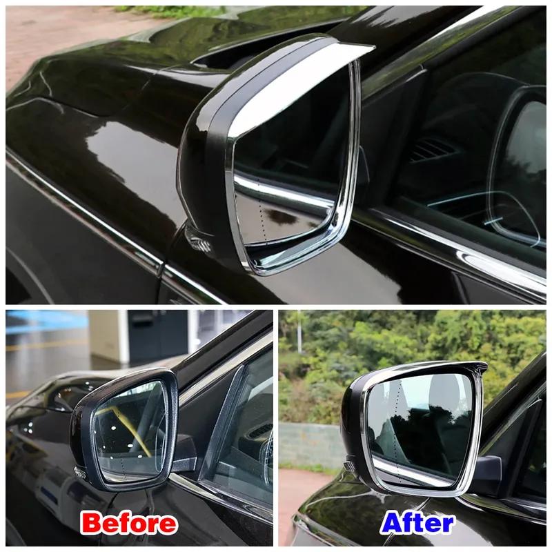 For Renault Kadjar 2015- Exterior Refit Rearview Chrome Side Mirror Protect Shell Cover Rain Visor Trim Carbon Fiber Modify