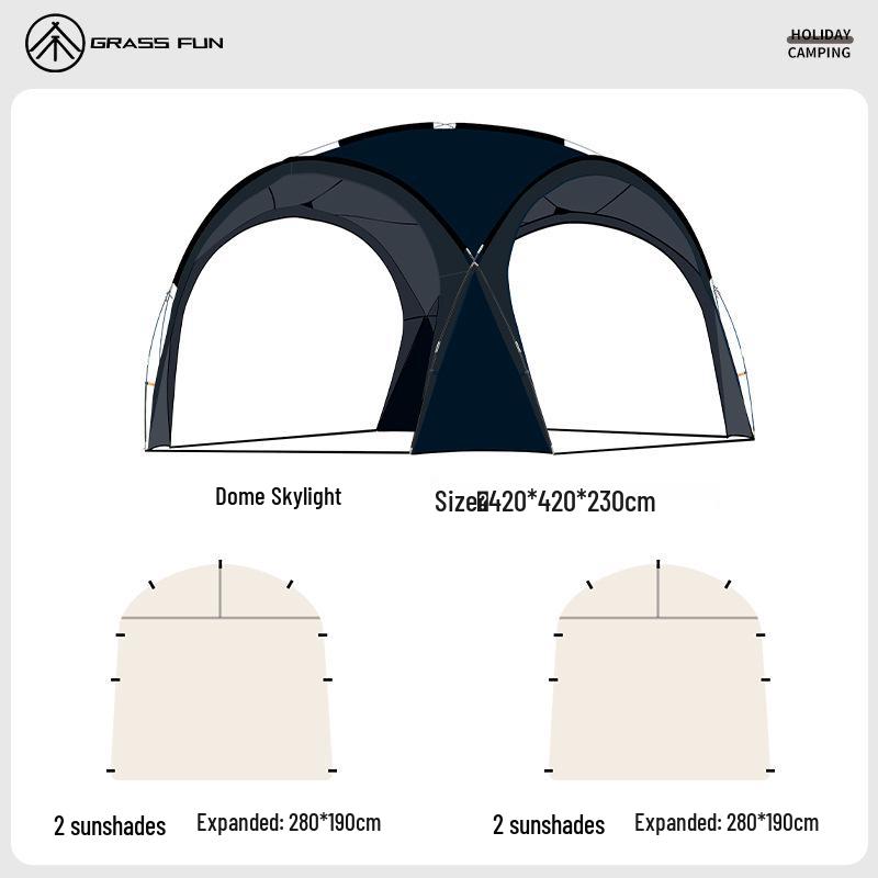 Dome Canopy Tent: Multi-Person Sunshade, Weather Protection, Portable for Outdoor Camping.