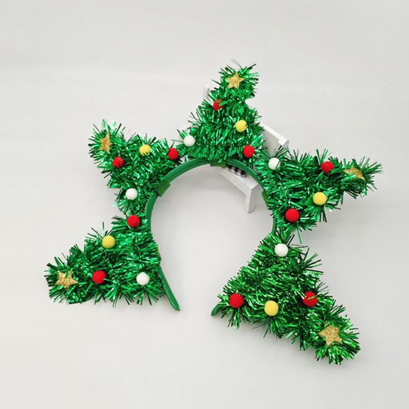 Christmas headband, Christmas tree shaped headband, cute holiday headwear, suitable for parties, annual festivals, photo booths.