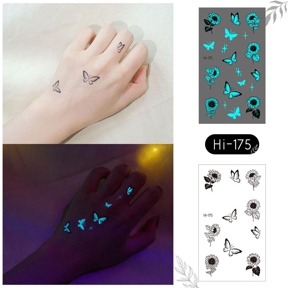 Ricalon Blue Luminous Love Couple Finger Tattoo Stickers